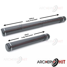 Load image into Gallery viewer, Carry tube shown at both extended lengths from Archery Hit
