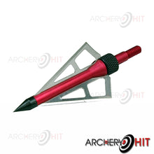 Load image into Gallery viewer, 3-Blade red broadhead out of packaging pack from Archery Hit
