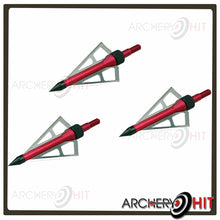 Load image into Gallery viewer, 3-Blade red broadheads three pack from Archery Hit
