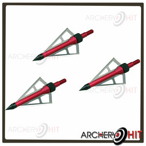 3-Blade red broadheads three pack from Archery Hit