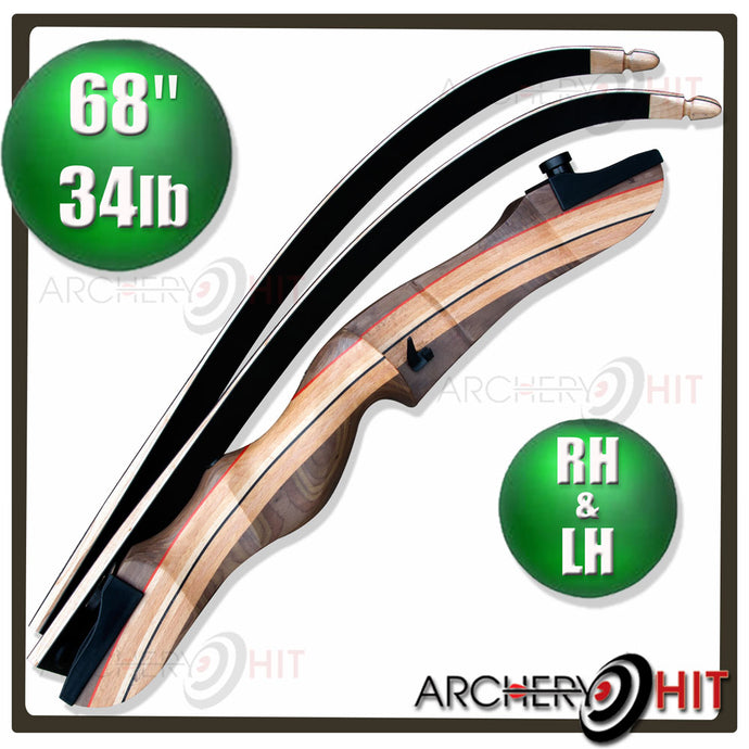 68 inch Wooden Take-Down Recurve Bow in right and left handed from Archery Hit